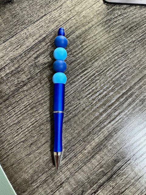 Blue Silicone Bead Pen