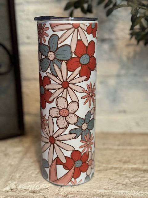 20 oz Colorful Flowers Tumbler