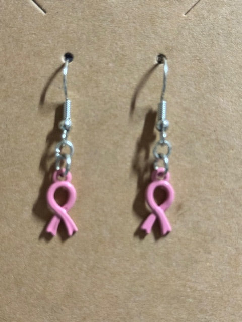 Breast Cancer Ribbon Earrings