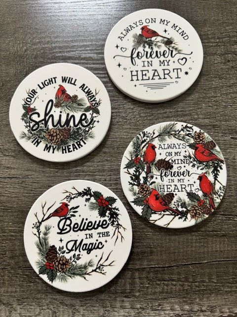 Cardinal Christmas Coasters