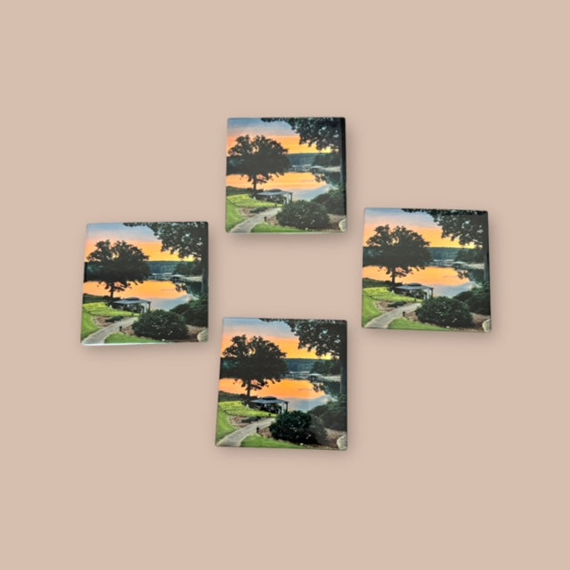 Sunset at the Lake Set of 4 Coasters